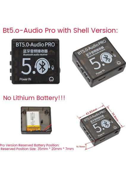 Bt5.0 Pro Ses Modülü Kılıf ile Mp3 Ses Şifre Çözücü Kurulu Mic ile Kayıpsız Araç Ses Amplifikatörü Dıy Ses Alıcısı (Yurt Dışından)
