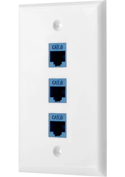 Paket 3 Bağlantı Noktalı Ethernet Duvar Plakası, RJ45 Sıralı Bağlayıcı Eklemeli RJ45 Duvar Plakası, Cat6 Plaka (Yurt Dışından)