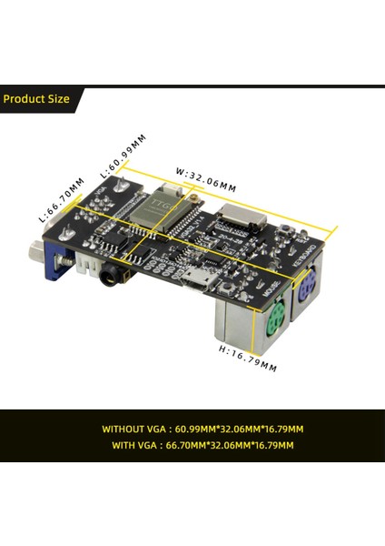 Fabgl VGA32 VGA ESP32 Psram Modülü V1.4 Denetleyici Ps/2 Fare Klavye Grafik Kütüphanesi Oyun Ansı/ Terminal Devreleri (Yurt Dışından)