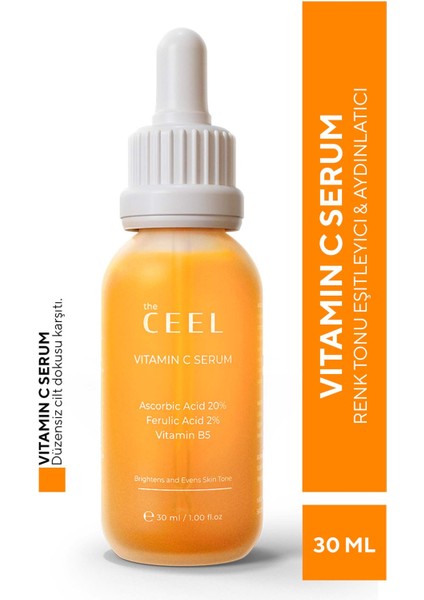 Leke Karşıtı Aydınlatıcı Vitamin C Serum Glutatyon, Ferulic Asit Ascorbic Asit 30 ml