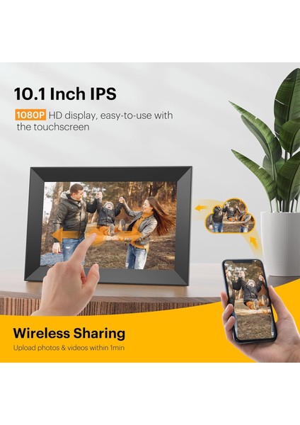 10.1 Inc Wifi Dijital Resim Çerçevesi, 1280X800 Hd IPS Dokunmatik Ekran