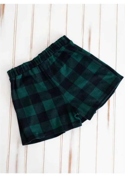 Yeşil Ekoseli Pileli Şort Etek fiyatları