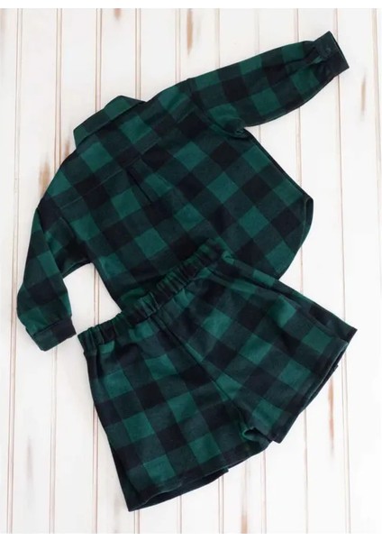 Yeşil Ekoseli Pileli Şort Etek modelleri