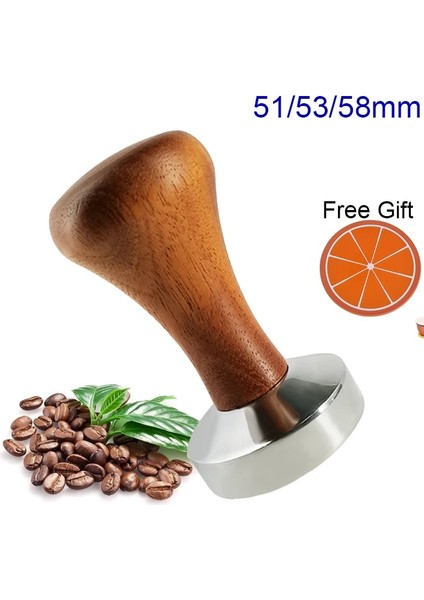 Tek Kahverengi Mat Stili Kahve Sabotaj Barista Espresso Düz Pres Tamper Tabanı Silikon Mat Dozaj Halkası Toz Bardağı ile (Yurt Dışından)