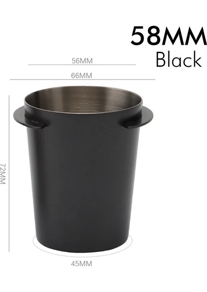 Siyah 58MM Tarzı mm Kahve Dozaj Fincan Kahve Toz Besleyici Espresso Dozaj Fincan Paslanmaz Dayanıklı Çelik Kahve Dozajlama Aleti Gümüş Siyah (Yurt Dışından)
