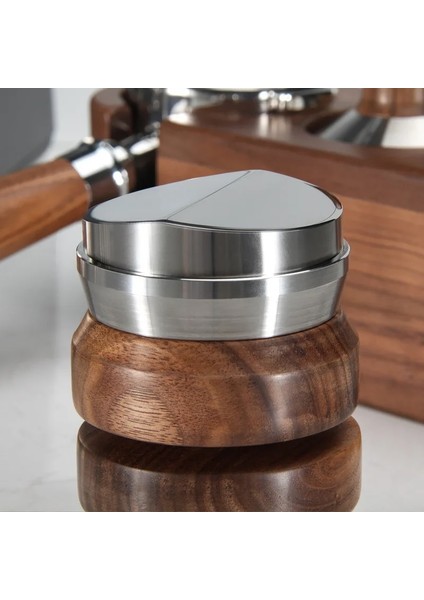 No.7 Tarzı Tampers Kahve Tozu Ceviz Saplı Pres Sabit Toz Çekiç Ayarlanabilir Mutfak Espresso Kahve Gereçleri (Yurt Dışından)
