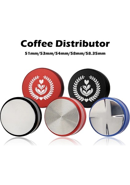 Kırmızı Stil Kahve Distribütörü, Ayarlanabilir Espresso Sabotaj Paslanmaz Çelik Dört Üç Açılı Eğim Tabanı Barista Kahve Aletleri Aksesuarı (Yurt Dışından)
