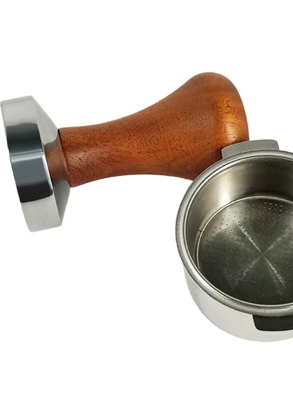 Tek Kahverengi Mat Stili Kahve Sabotaj Barista Espresso Düz Pres Tamper Tabanı Silikon Mat Dozaj Halkası Toz Bardağı ile (Yurt Dışından)