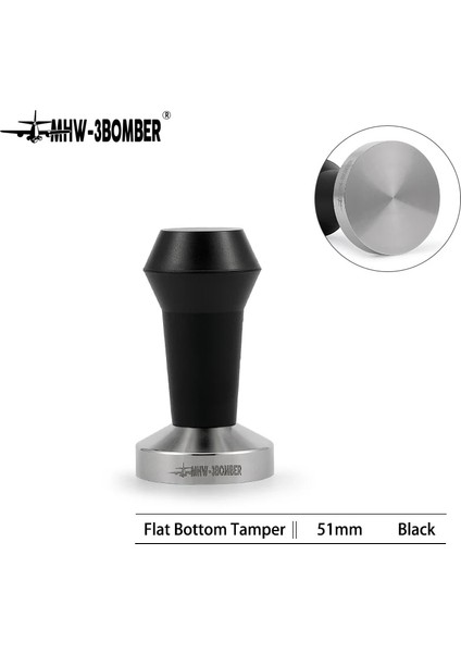 51 Mm'lik Siyah Stil Kahve Sabotaj Espresso Sabotaj Paslanmaz Çelik Düz Tabanlı Barista Sabotaj Araçları Espresso Makinesi Aksesuarları (Yurt Dışından)