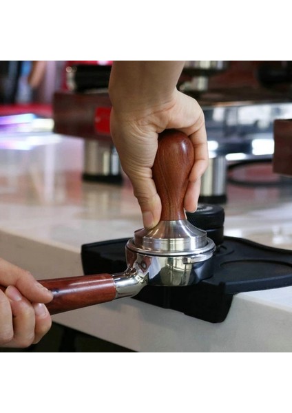 No.6 Tarzı Paslanmaz Çelik Kahve Tozu Pres Ahşap Saplı Iplik Düz Tabanlı Toz Pres Kahve Makinesi Toz Pres Çekiç Tamperleri (Yurt Dışından)