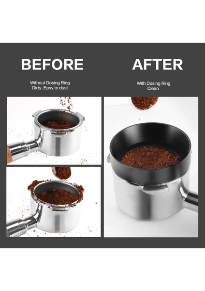 51 Mm-Siyah Stil Dozaj Hunisi Alüminyum Akıllı Dozaj Halkası Bira Kupa Kahve Tozu Aracı, Kahve Filtresi Sabotaj Için Espresso Barista (Yurt Dışından) modelleri