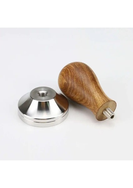 Dalbergia Odorifera Stili 51 mm Ahşap Saplı Kahve Sabotaj Tozu Çekiç Paslanmaz Çelik Taban Barista Espresso Sabotaj Aksesuarları (Yurt Dışından)