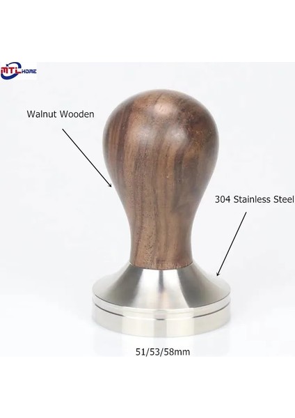 Ceviz Ahşap Tarzı 53 mm Paslanmaz Çelik Kahve Sabotaj Chacate Preto Ahşap Saplı Kahve Tozu Çekiç Cafe Aksesuarları (Yurt Dışından)