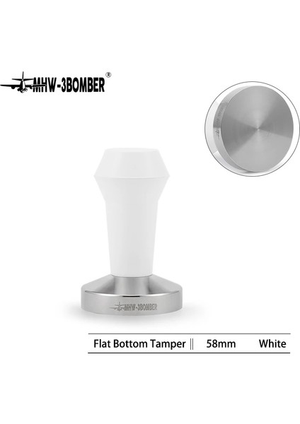 Beyaz 58MM Stili Kahve Sabotaj Espresso Sabotaj Paslanmaz Çelik Düz Tabanlı Barista Sabotaj Araçları Espresso Makinesi Aksesuarları (Yurt Dışından)