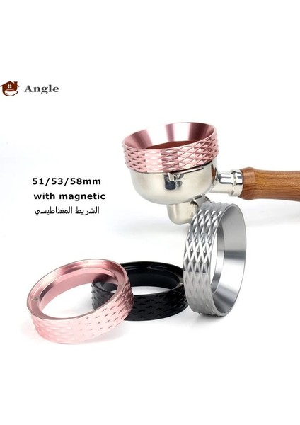 Siyah Stil 58 mm mm Mıknatıs Akıllı Dozaj Halkası Bira Kase Kahve Sabotaj Tozu Espresso Barista Aracı Huni Portafilter (Yurt Dışından)