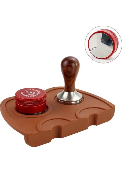 Kahverengi Ped Tarzı 51 mm mm Ayarlanabilir Paslanmaz Çelik Espresso Kahve Tozu Çekiç Kahve Ahşap Sabotaj Seti Barista Araçları Kahve Dağıtımı (Yurt Dışından) modelleri