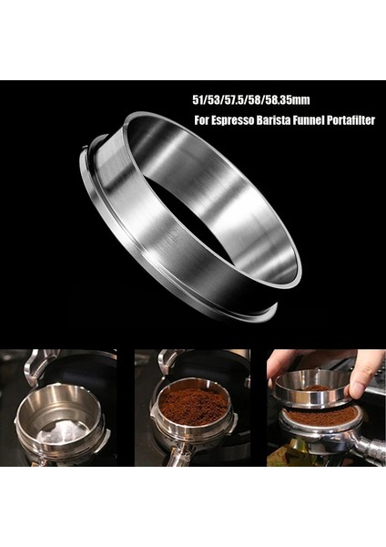 Gümüş Tarzı 58 mm Paslanmaz Çelik Idr Akıllı Dozaj Halkası mm Bira Kasesi Için Kahve Tozu Espresso Barista Profilter Sapı Için (Yurt Dışından) fiyatları