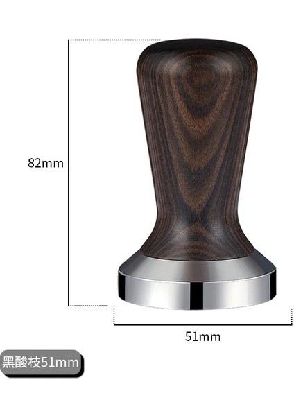 A-51MM Stili M Kahve Sabotaj Ahşap Saplı Basın Düz Taban Espresso Makinesi Öğütücü Toz Çekiç Kahve Barista Aracı Için (Yurt Dışından)