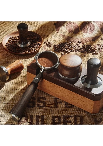 A-51MM Stili M Kahve Sabotaj Ahşap Saplı Basın Düz Taban Espresso Makinesi Öğütücü Toz Çekiç Kahve Barista Aracı Için (Yurt Dışından) fırsatları