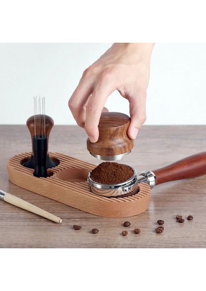 Küçük Stil Kahve Sabotaj Tutucu Filtre Standı Ceviz Espresso Distribütörü Mat Raf Kahve Makinesi Aracı Aksesuarları Barista Hediye (Yurt Dışından) fiyatları