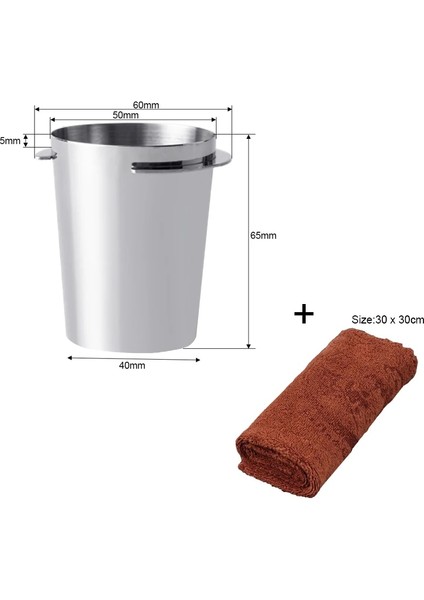 Şerit Kupa Havlu Stili mm Espresso Makinesi Için 304 Paslanmaz Çelik Kahve Dozaj Bardağı Toz Besleyici Parçası (Yurt Dışından)