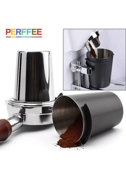Gümüş 58MM Stili mm Kahve Dozaj Fincan Kahve Toz Besleyici Espresso Dozaj Fincan Paslanmaz Dayanıklı Çelik Kahve Dozajlama Aleti Gümüş Siyah (Yurt Dışından) fırsatları