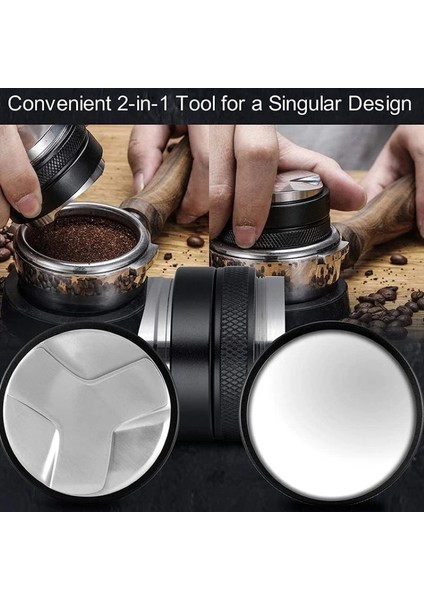 51 mm Tarzı mm Kahve Dağıtıcı ve Kurcalama, Çift Kafa Kahve Düzleştirici Uyar, Ayarlanabilir Derinlik - Profesyonel Espresso El Kurcalamaları (Yurt Dışından) modelleri