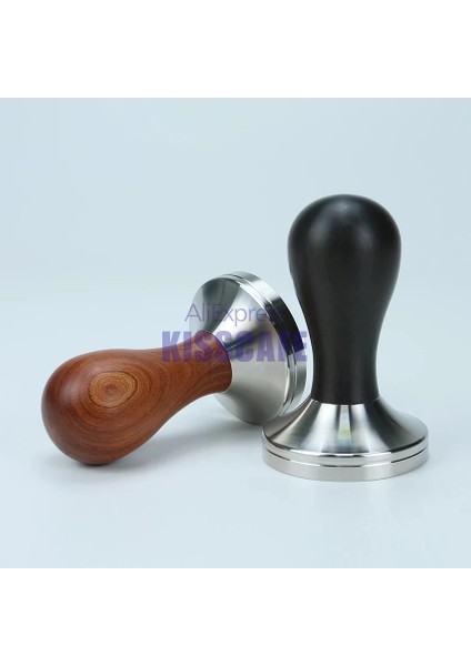 Açık Sarı Stil 51 mm 304 Paslanmaz Çelik Taban Kahve Tozu Çekiç Masif Ahşap Saplı Sabotaj mm Barista Espresso Özelleştirilmiş Aksesuar Araçları (Yurt Dışından)