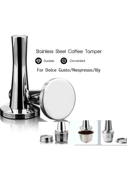 Dolce Gusto Kurcalama Stili Kahve Paslanmaz Çelik Kahve Sabotaj Dolce Gusto Nespresso Için Illy Ağır Düz Taban Kahve Sabotaj Espresso Pedi Tozu Çekiç (Yurt Dışından)