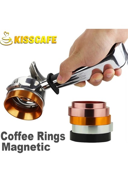 Siyah Stil 58 mm 58MM Paslanmaz Çelik Akıllı Dozaj Halkası Bira Kase Manyetik Kahve Tozu Espresso Barista Huni Portafilter (Yurt Dışından) indirimleri