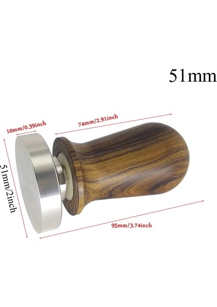 Kahverengi Taba 51MM Stili Paslanmaz Çelik Kahve Sabotaj Tabanı Şeffaf Gövde Barista Espresso Kahve Presi Kahve Tozu Çekiç (Yurt Dışından)