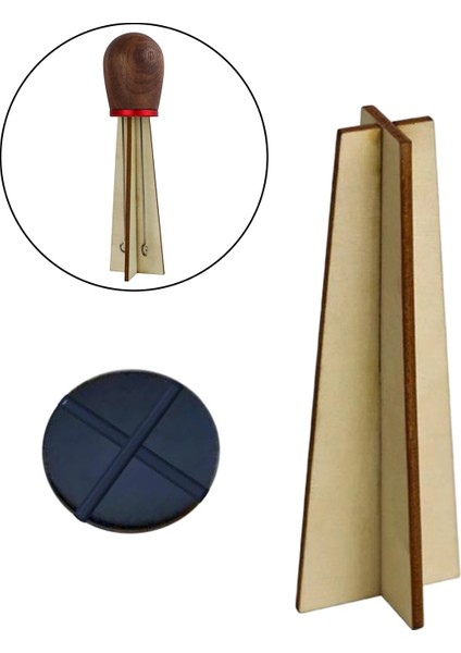 Stand Stili Masif Ahşap Saplı Espresso Kahve Tamper Karıştırma Iğnesi Distribütör Espresso Makinesi Aracı El Tamperleri Espresso Tamper Iğnesi (Yurt Dışından)