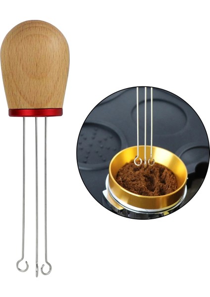 Stand Stili Masif Ahşap Saplı Espresso Kahve Tamper Karıştırma Iğnesi Distribütör Espresso Makinesi Aracı El Tamperleri Espresso Tamper Iğnesi (Yurt Dışından)