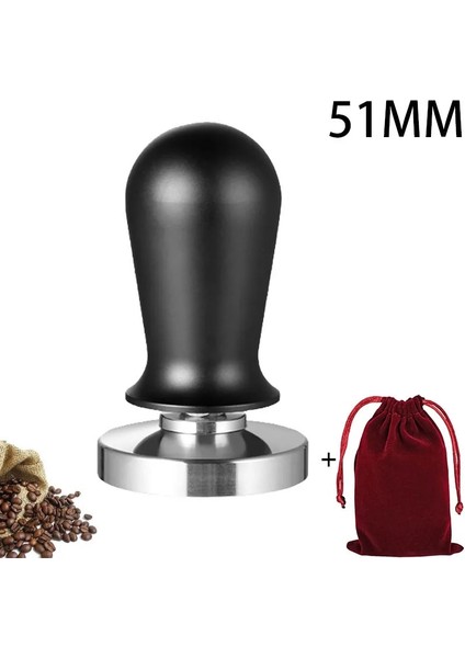 Siyah Tan 51 mm Stili Alüminyum Alaşımlı Amper El Yapımı Kahve Sıkıştırılmış Toz Çekiç Espresso Makinesi Cafe Barista Araçları Makine Aksesuarları (Yurt Dışından)