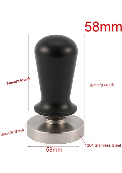 Siyah Tan 58MM Stili 304 Paslanmaz Çelik Kahve Sabotaj Kahve Distribütörü Kahve Tozu Çekiç Özelleştirilmiş Kahve Aksesuarları (Yurt Dışından)