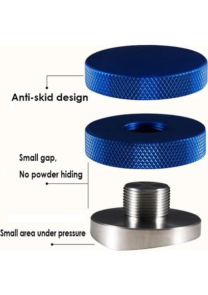 Ordu Yeşili Tarzı 58 mm .3mm Ayarlanabilir Paslanmaz Çelik Kahve Espresso Sabotaj Macaron Dışbükey Üç Açılı Eğim Taban Dağıtım Araçları (Yurt Dışından) fırsatları