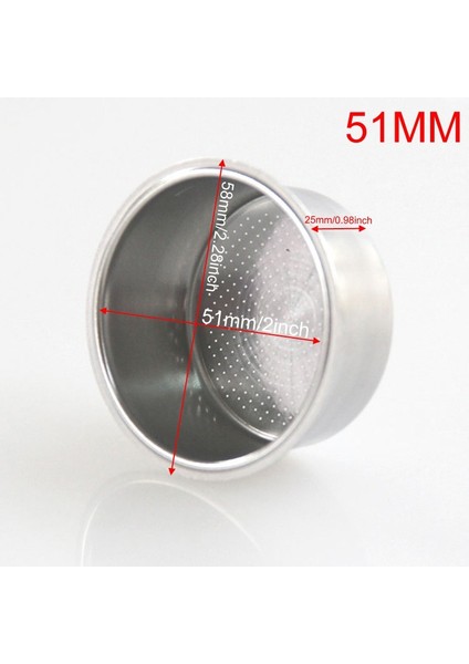 51 mm Sepet Stili Kahve Sabotaj, Espresso Kahve Sabotaj, Espresso Sabotaj Alüminyum Alaşımlı Kahve Mat Paslanmaz Çelik Kahve Çekme Çiçek Fincan (Yurt Dışından)