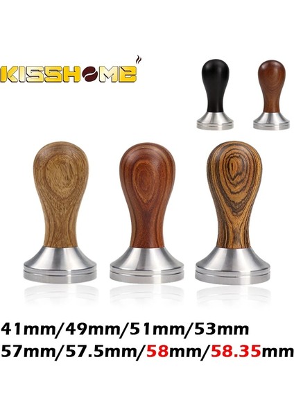 Sadece Temel Stil 57,5 mm Ahşap Saplı Kahve Sabotaj Toz Çekiç Paslanmaz Çelik Barista Espresso Aksesuarı (Yurt Dışından) modelleri