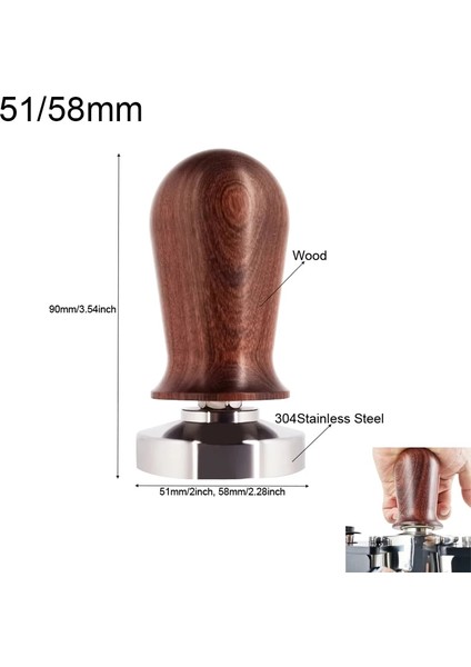 Black Tamper 58MM Style Calibrated Tamper Pressure For Cof And Espresso Mat Powder Hammer Tampers Portafilter Cof Ware Milk Cup (Yurt Dışından) modelleri