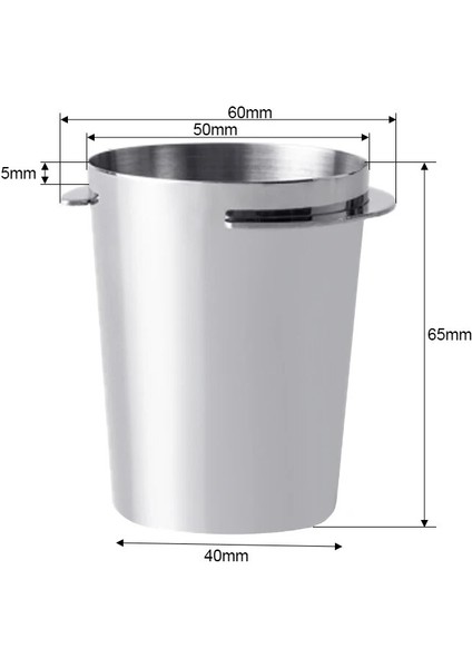 Şerit Kupa Havlu Stili 120ML Paslanmaz Çelik Kahve Dozaj Fincan Toz Besleyici Parça Gümüş Kahve Değirmeni Dozaj Fincan Espresso Makinesi Için Uygun (Yurt Dışından) modelleri