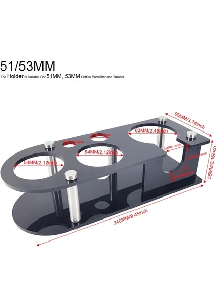 51 53 mm Stand Stili Kahve Filtresi Dış Müdahale Tutacağı Espresso Dağıtıcı Mat Taban Rafı Barista Araçları Aksesuarları Çok Fonksiyonlu Amper Standı (Yurt Dışından)