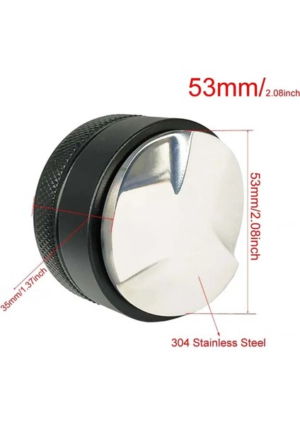 Siyah 3AÇILI 53MM Stili 304 Paslanmaz Çelik mm Çift Taraflı Kahve Tamper 3 Açılı Eğimli ve Düz Tabanlı, Espresso Kahve Porfiltre Filtre (Yurt Dışından)