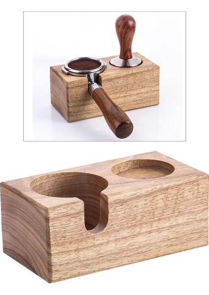 Ahşap Rengi 2 Delik A Stili Manuel Kahve Dış Müdahale Tutacağı Taban Portafiltre Sıkıştırma Aleti Espresso Standı (Yurt Dışından)