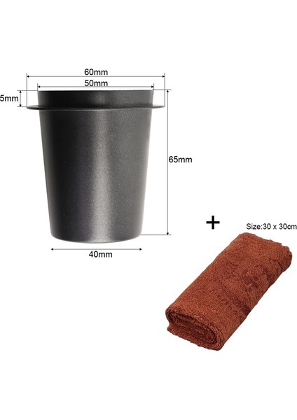 Siyah Fincan Havlu Stili 120ML Paslanmaz Çelik Kahve Dozajlama Kupası Sabotaj Toz Besleyici Parçası Gümüş Kahve Öğütücü Espresso Makinesi Için Uygun (Yurt Dışından)