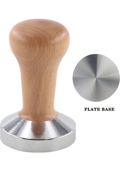 Flate Taban A Stili 51MM Kahve Sabotaj Ahşap Saplı Barista Espresso Makinesi Öğütücü El Yapımı Kahve Tozu Çekiç Kalibre Edilmiş Basınç Sabotaj (Yurt Dışından)