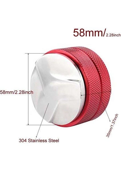 Kırmızı 58MM Tarzı Kahve Sabotaj, Espresso Kahve Sabotaj, Espresso Sabotaj Alüminyum Alaşımlı Kahve Mat Paslanmaz Çelik Kahve Çekme Çiçek Fincan (Yurt Dışından)
