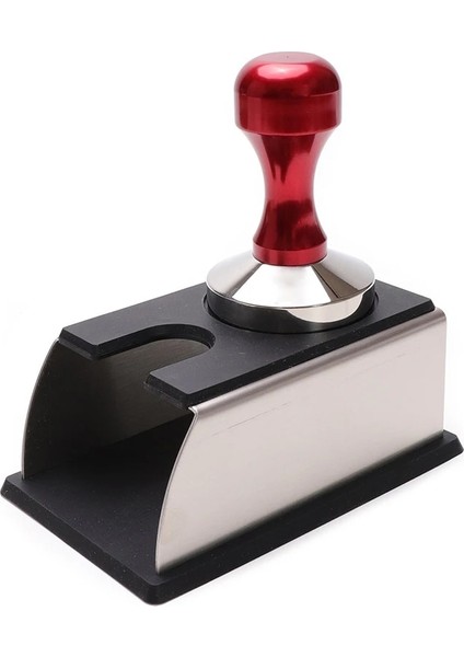 Tamping Mat Siyah Stil Espresso Tamper - Paslanmaz Çelik Tabanlı Premium Barista Kahve Sabotaj ve Silikon Kahve Sabotaj Mat (Mm) (Yurt Dışından)