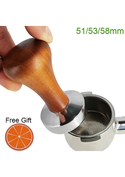304 Ss Holder Style Kahve Barista Espresso Düz Tamper Taban Pres Matı Dozaj Halkası Kahve Sepeti Portafilter Tutucu (Yurt Dışından)