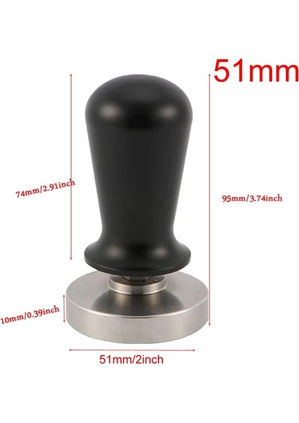 Blacktan 51MM Stili Gıda Sınıfı mm Espresso Kahve Sabotaj Kahve Çekme Fincan Basın Düz Taban Barista Aksesuarları (Yurt Dışından)