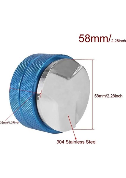 Mavi 58MM Stili 304 Paslanmaz Çelik Kahve Sabotaj Kahve Distribütörü Kahve Tozu Çekiç Özelleştirilmiş Kahve Aksesuarları (Yurt Dışından)